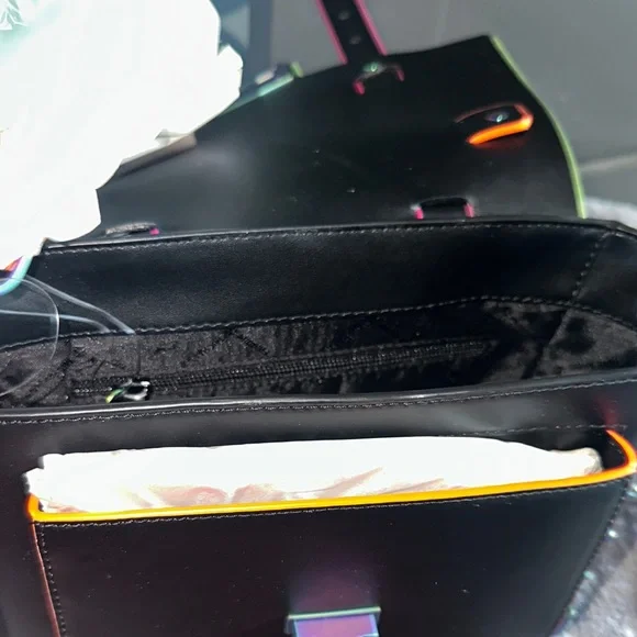 Michael Kors Black Manhattan Satchel with Multicolor Accents - Picture 4 of 5